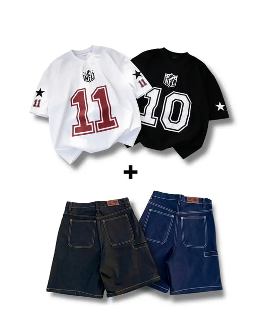 NFL T-Shirt + Denim Jorts